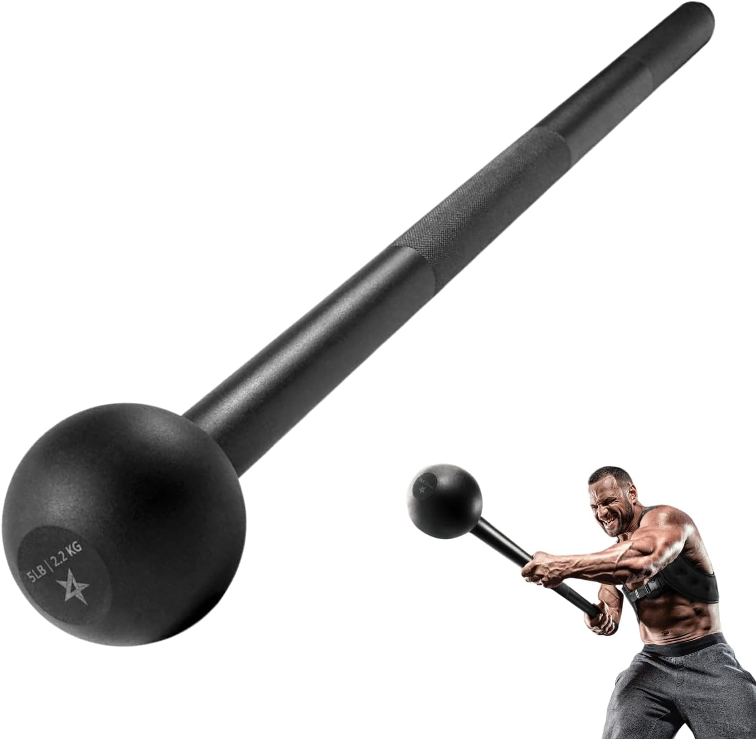 Yes4All Steel Mace Bell for Strength Training - Support Full Body, Muscles, Shoulder, Grips & Forearms Workouts to Rehabilitation, Stretching 5, 7, 10, 15, 20, 25, 30Lb for Woman & Man