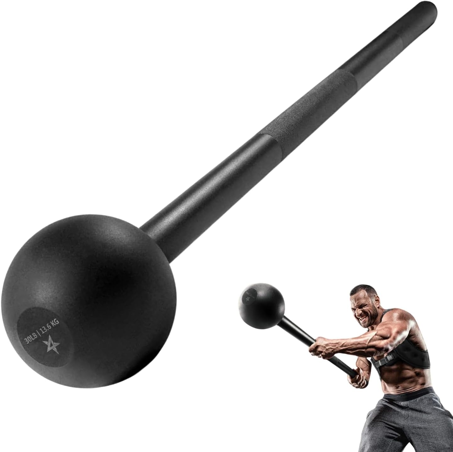 Yes4All Steel Mace Bell for Strength Training - Support Full Body, Muscles, Shoulder, Grips & Forearms Workouts to Rehabilitation, Stretching 5, 7, 10, 15, 20, 25, 30Lb for Woman & Man